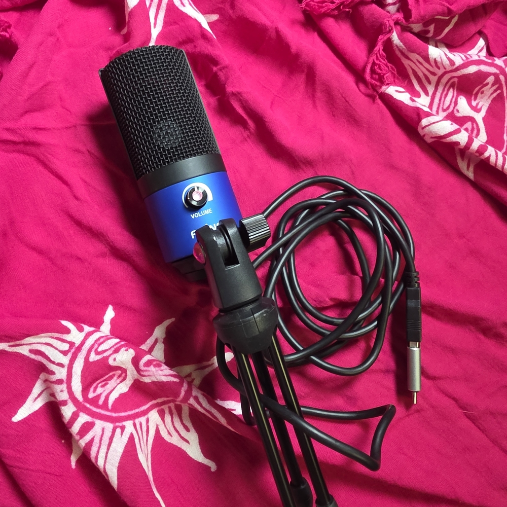 Blue and Black USB Microphone